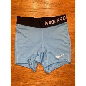 Nike Kids Light Blue and Black Pro Shorts